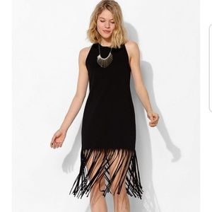 Black Fringe Dress -L
